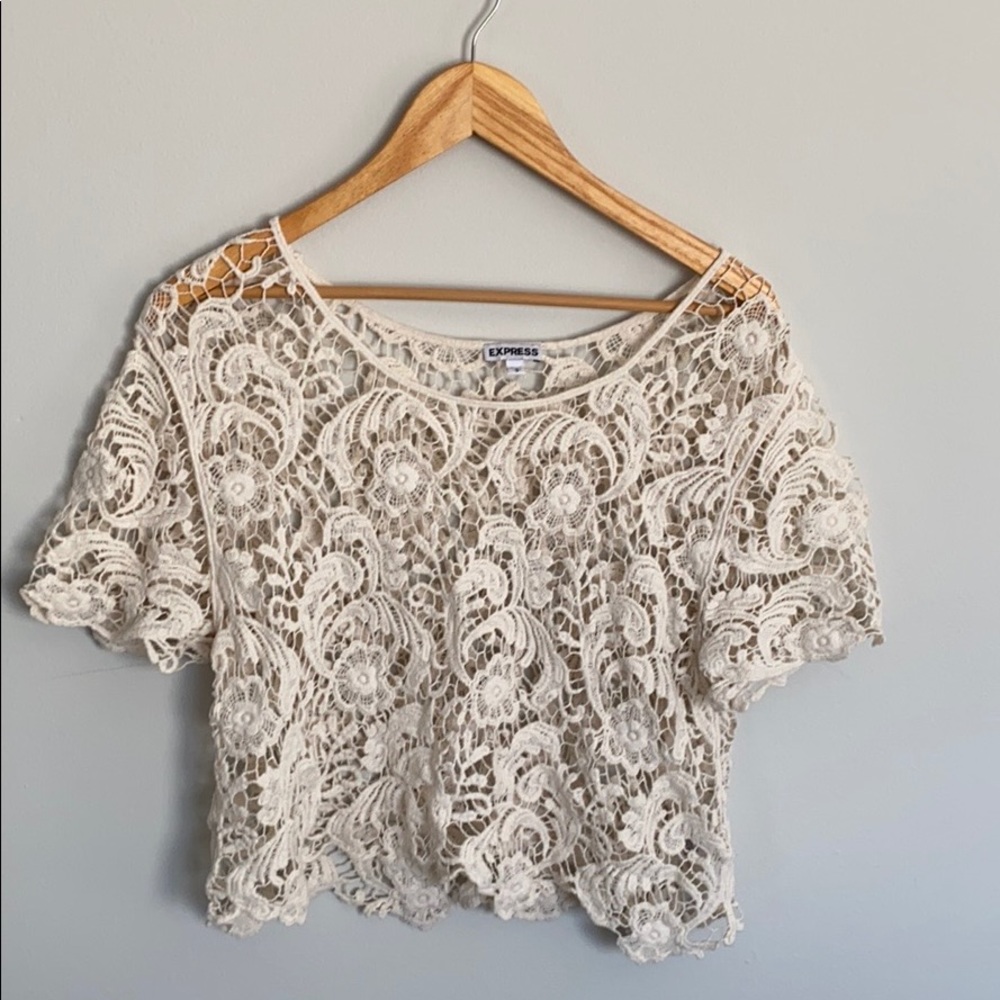 Cream crochet top